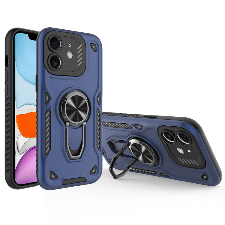 For iPhone 11 Metal Rotating Bracket TPU + PC Magnetic Phone Case