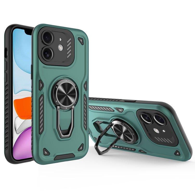 For iPhone 11 Metal Rotating Bracket TPU + PC Magnetic Phone Case