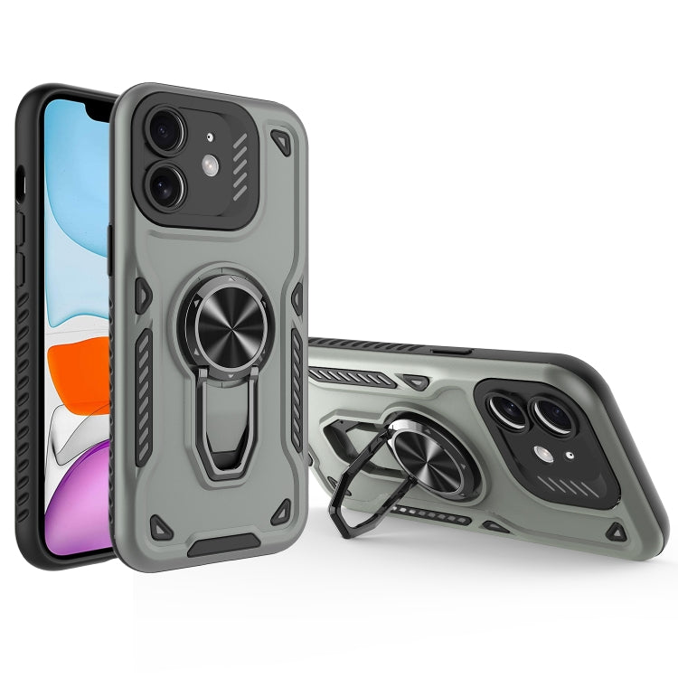 For iPhone 11 Metal Rotating Bracket TPU + PC Magnetic Phone Case