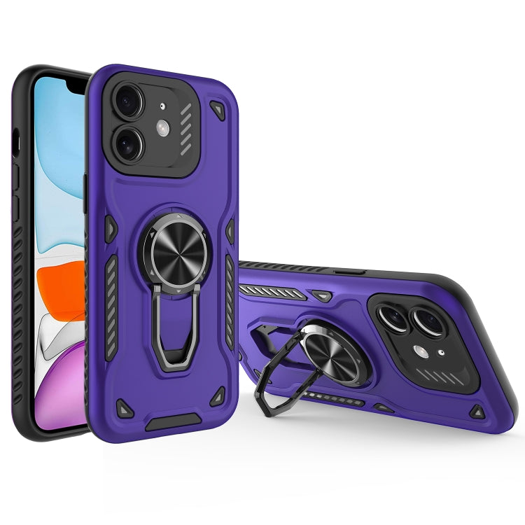 For iPhone 11 Metal Rotating Bracket TPU + PC Magnetic Phone Case