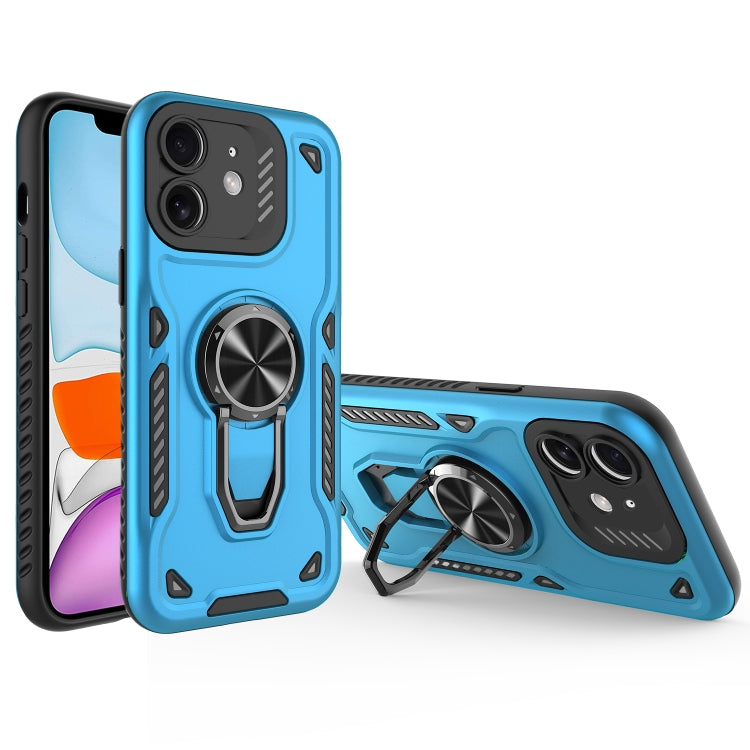 For iPhone 11 Metal Rotating Bracket TPU + PC Magnetic Phone Case