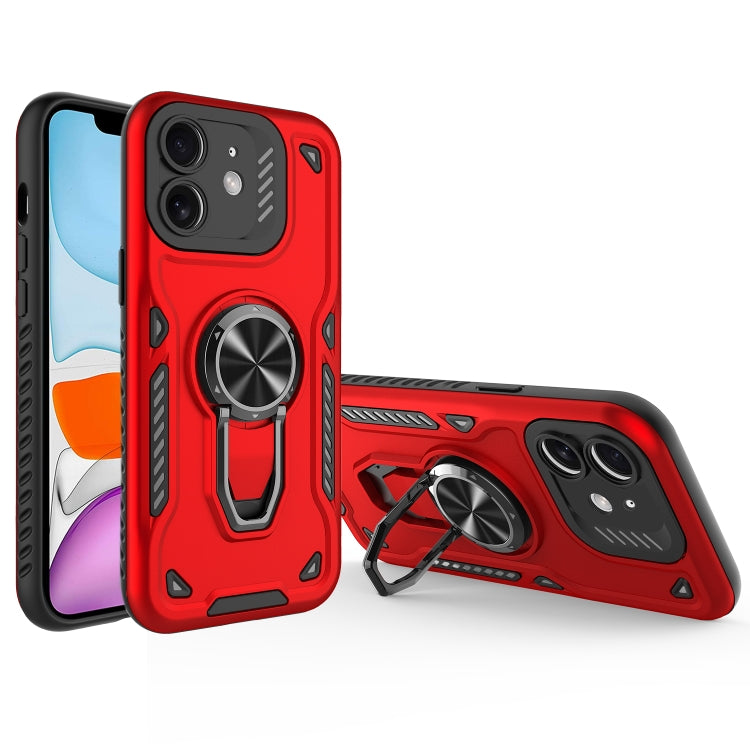 For iPhone 11 Metal Rotating Bracket TPU + PC Magnetic Phone Case