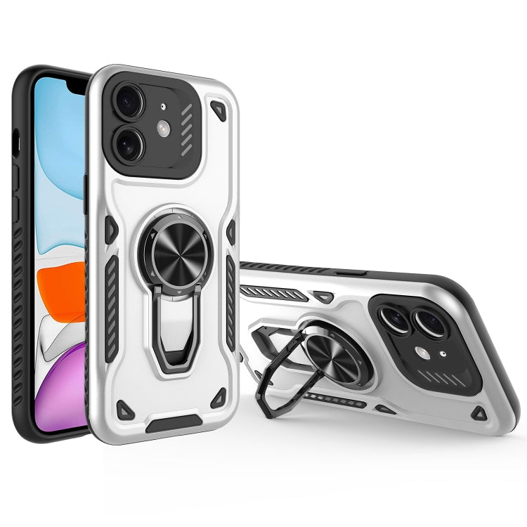 For iPhone 11 Metal Rotating Bracket TPU + PC Magnetic Phone Case