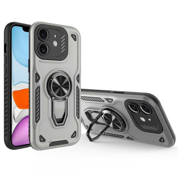 For iPhone 11 Metal Rotating Bracket TPU + PC Magnetic Phone Case