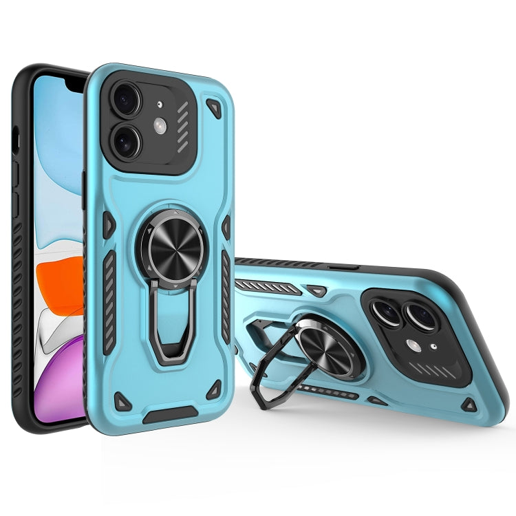 For iPhone 11 Metal Rotating Bracket TPU + PC Magnetic Phone Case