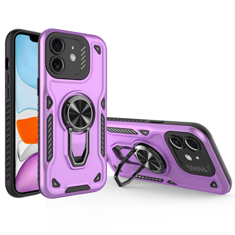 For iPhone 11 Metal Rotating Bracket TPU + PC Magnetic Phone Case