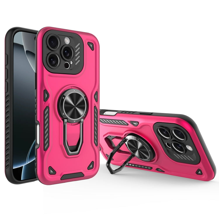 For iPhone 16 Pro Max Metal Rotating Bracket TPU + PC Magnetic Phone Case
