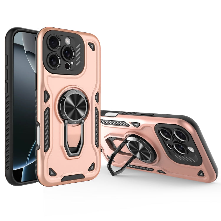 For iPhone 16 Pro Max Metal Rotating Bracket TPU + PC Magnetic Phone Case