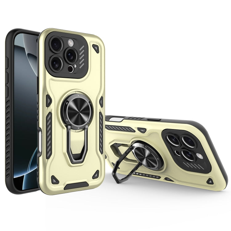 For iPhone 16 Pro Max Metal Rotating Bracket TPU + PC Magnetic Phone Case