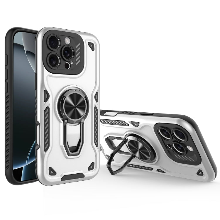 For iPhone 16 Pro Max Metal Rotating Bracket TPU + PC Magnetic Phone Case
