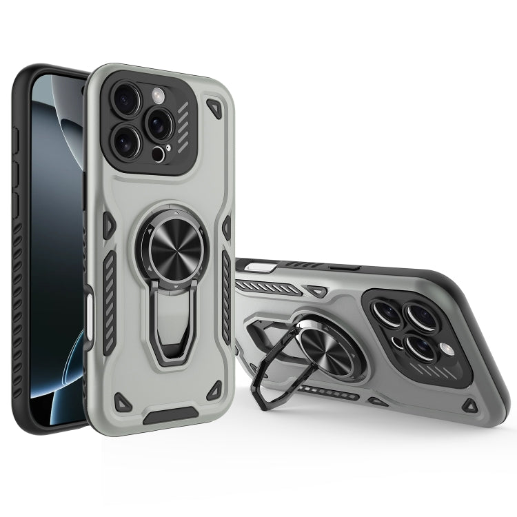 For iPhone 16 Pro Max Metal Rotating Bracket TPU + PC Magnetic Phone Case