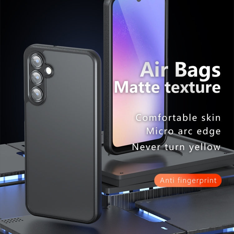 For Samsung Galaxy A36 5G Armor Precise Hole PC Hybrid TPU Phone Case - Frosted Black