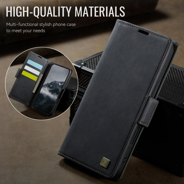 For iPhone 16 Pro Max AutSpace A11 Side Buckle MagSafe Magnetic RFID Phone Leather Case