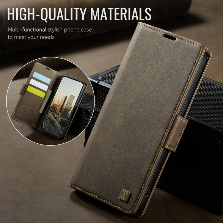 For iPhone 15 AutSpace A11 Side Buckle MagSafe Magnetic RFID Phone Leather Case