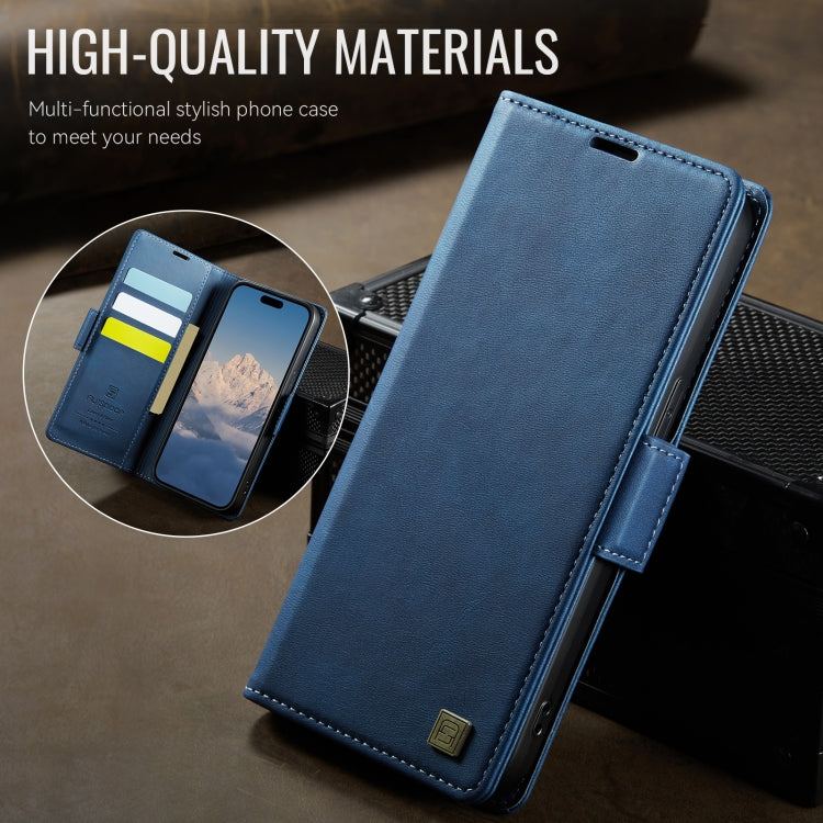 For iPhone 13 Pro AutSpace A11 Side Buckle MagSafe Magnetic RFID Phone Leather Case