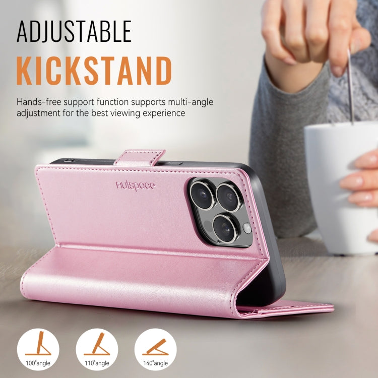 For iPhone 13 Pro AutSpace A11 Side Buckle MagSafe Magnetic RFID Phone Leather Case
