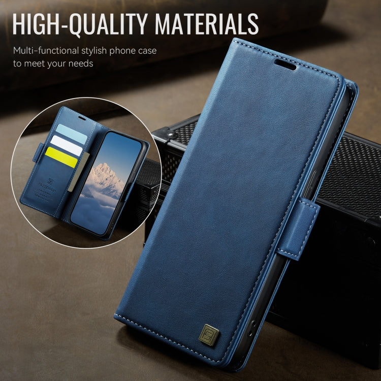 For iPhone 13 AutSpace A11 Side Buckle MagSafe Magnetic RFID Phone Leather Case