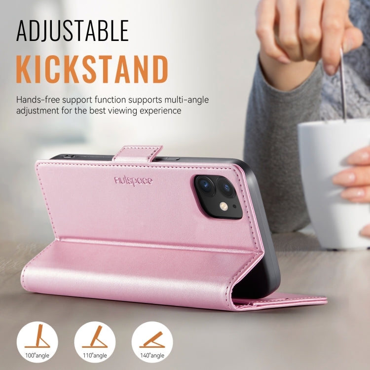 For iPhone 12 / 12 Pro AutSpace A11 Side Buckle MagSafe Magnetic RFID Phone Leather Case