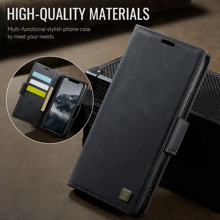For iPhone 11 Pro Max AutSpace A11 Side Buckle MagSafe Magnetic RFID Phone Leather Case