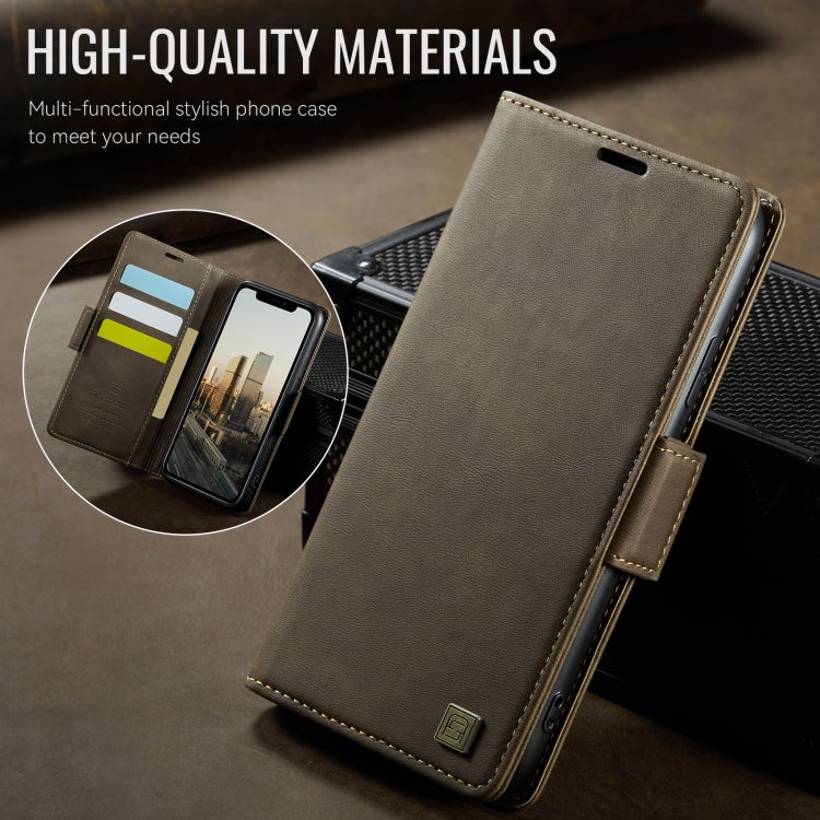 For iPhone 11 Pro Max AutSpace A11 Side Buckle MagSafe Magnetic RFID Phone Leather Case