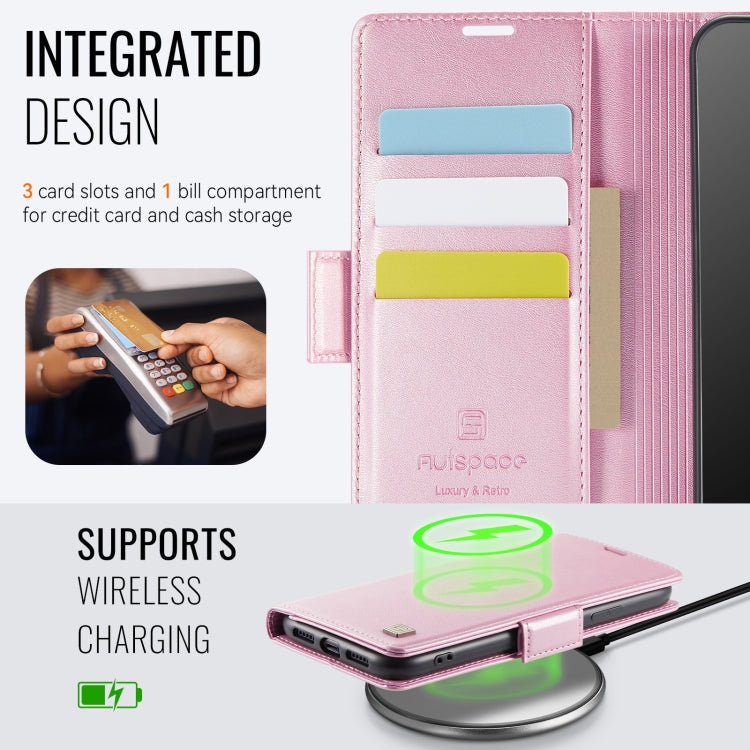 For iPhone 11 AutSpace A11 Side Buckle MagSafe Magnetic RFID Phone Leather Case
