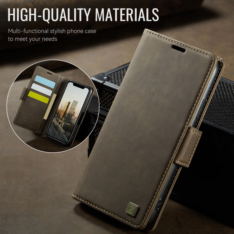 For iPhone 11 AutSpace A11 Side Buckle MagSafe Magnetic RFID Phone Leather Case