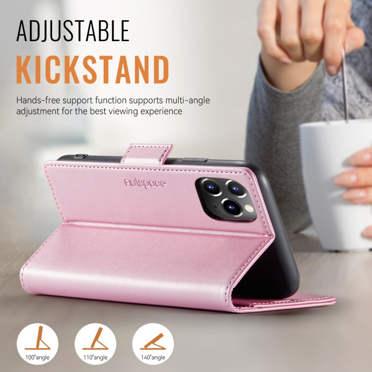 For iPhone 11 Pro AutSpace A11 Side Buckle MagSafe Magnetic RFID Phone Leather Case