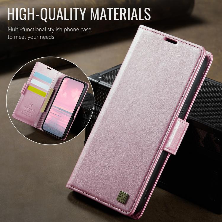 For iPhone 17e / 16e AutSpace A11 Side Buckle MagSafe Magnetic RFID Phone Leather Case