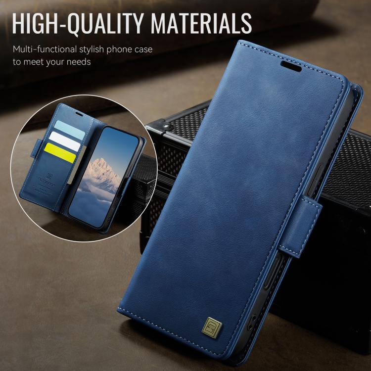 For iPhone 17 Pro Max AutSpace A11 Side Buckle MagSafe Magnetic RFID Phone Leather Case