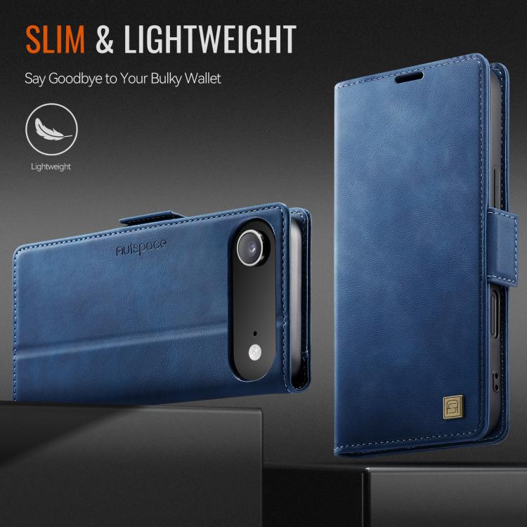 For iPhone Air AutSpace A11 Side Buckle MagSafe Magnetic RFID Phone Leather Case
