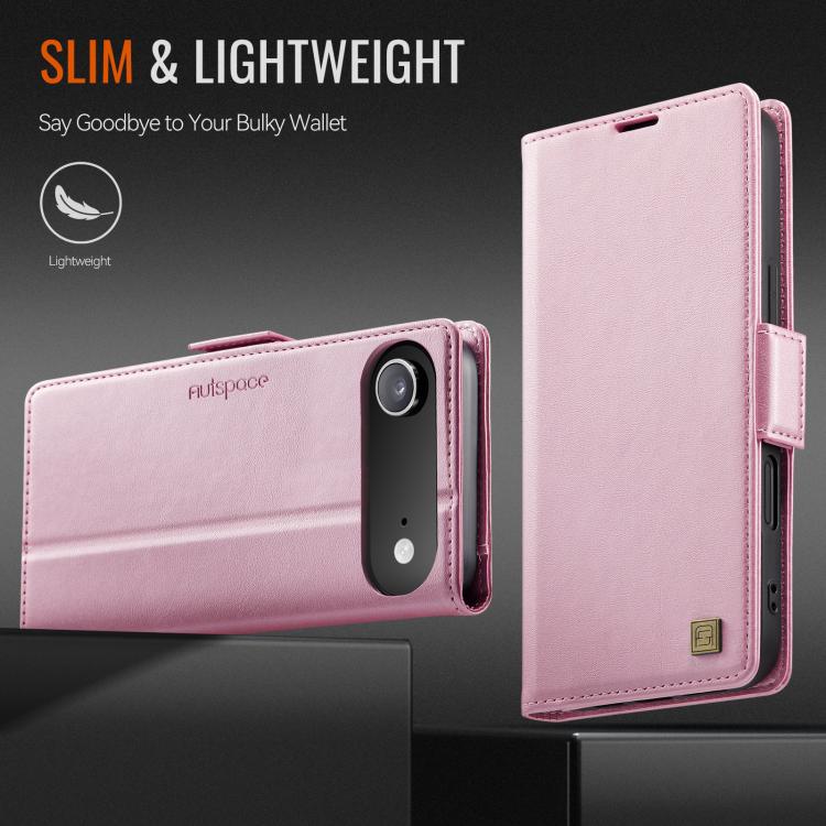 For iPhone Air AutSpace A11 Side Buckle MagSafe Magnetic RFID Phone Leather Case