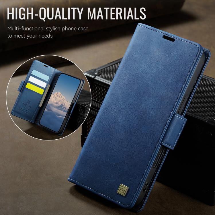 For iPhone 17 AutSpace A11 Side Buckle MagSafe Magnetic RFID Phone Leather Case