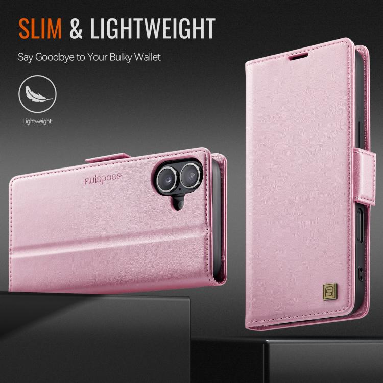 For iPhone 17 AutSpace A11 Side Buckle MagSafe Magnetic RFID Phone Leather Case