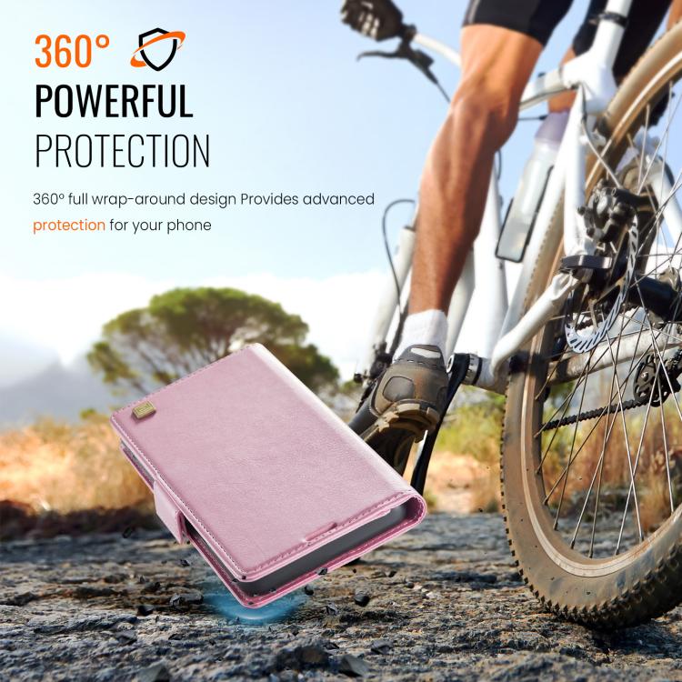 For iPhone 17 AutSpace A11 Side Buckle MagSafe Magnetic RFID Phone Leather Case