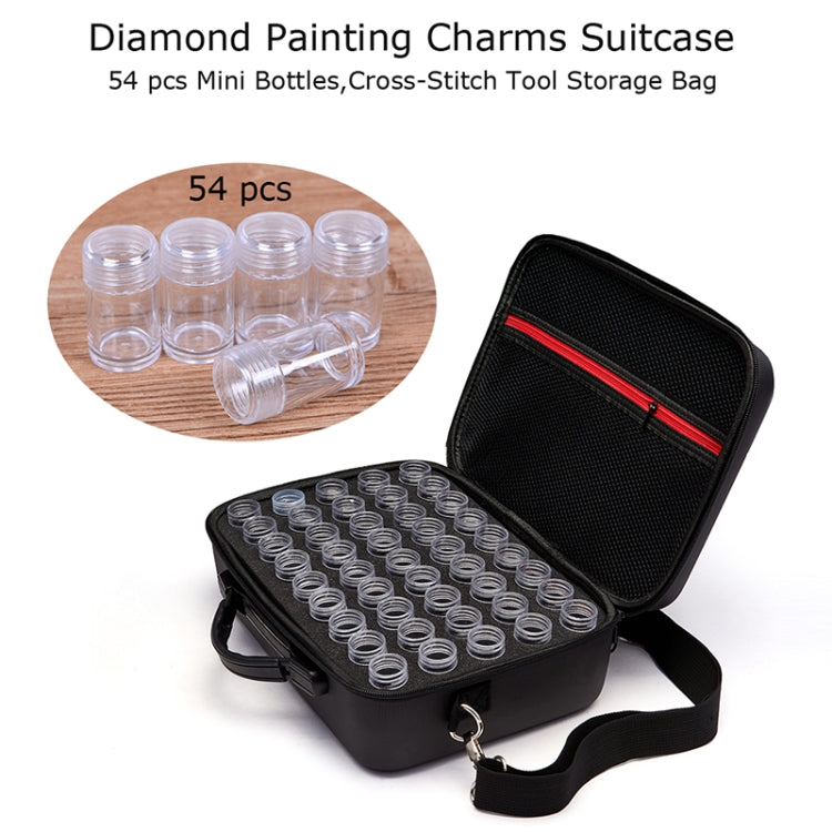 54 Bottles Diamond Painting Accessories Container Storage Bag Box Carry Case Diamond Embroidery Tools shoulderbag, Style:Without Bottle