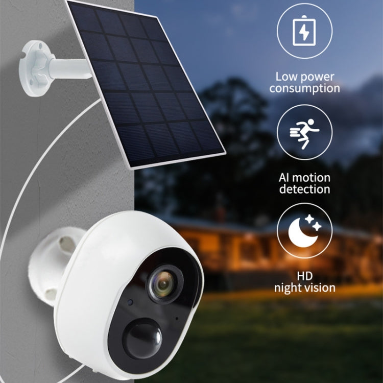 Graffit Version Home Ultra-HD Solar Panel Wireless WiFi Surveillance Camera, Memory Card:128GB