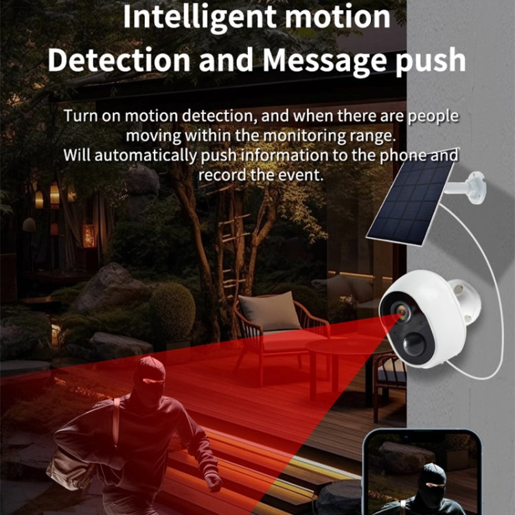 Graffit Version Home Ultra-HD Solar Panel Wireless WiFi Surveillance Camera, Memory Card:128GB