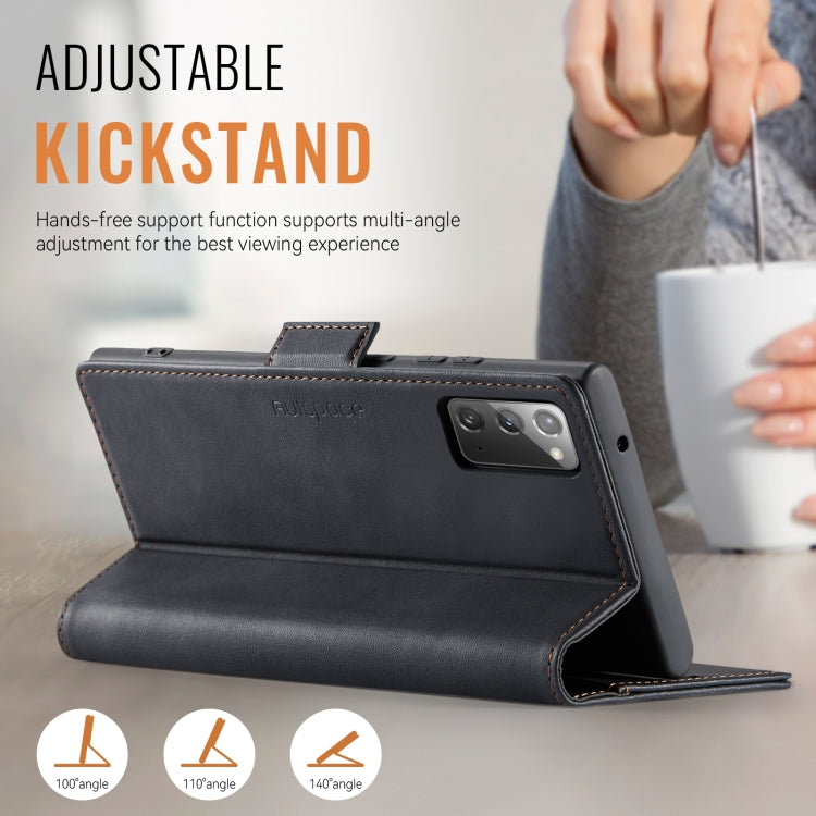 For Samsung Galaxy Note20 AutSpace A11 Side Buckle MagSafe Magnetic RFID Phone Leather Case