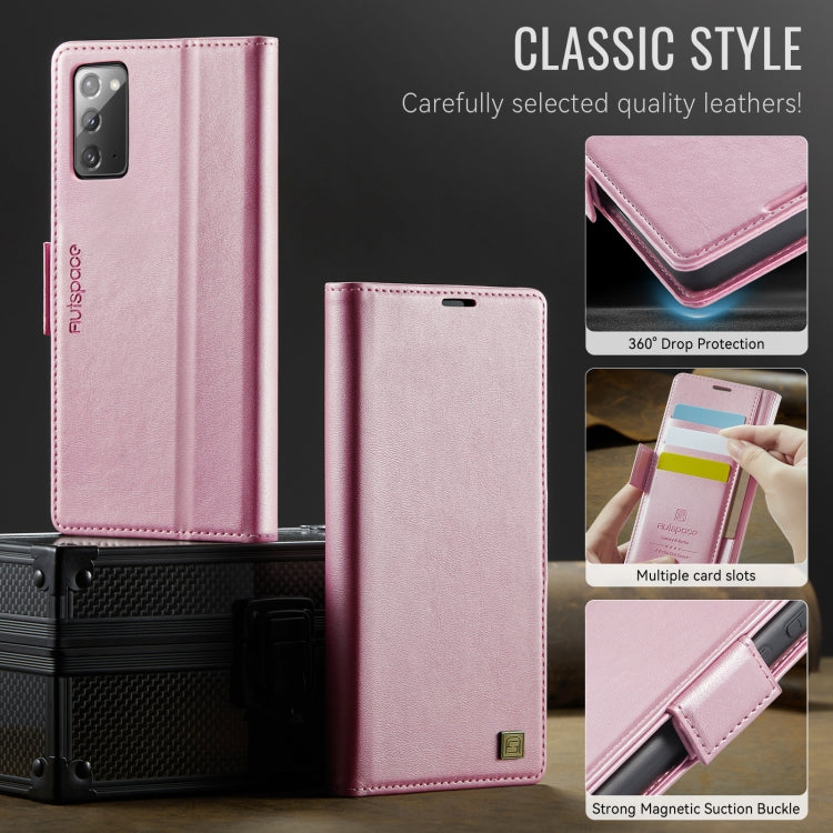 For Samsung Galaxy Note20 AutSpace A11 Side Buckle MagSafe Magnetic RFID Phone Leather Case