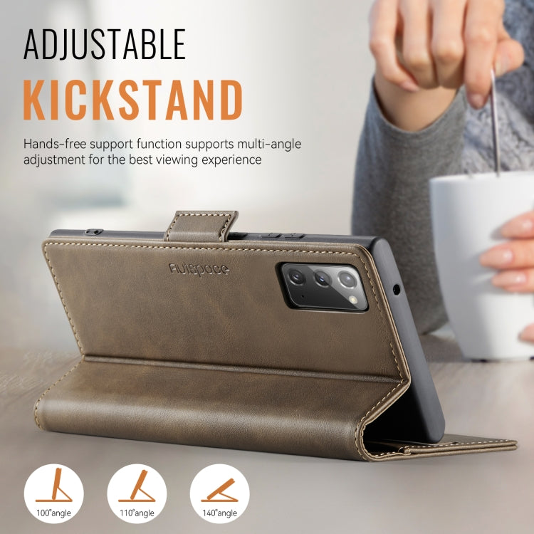 For Samsung Galaxy Note20 AutSpace A11 Side Buckle MagSafe Magnetic RFID Phone Leather Case