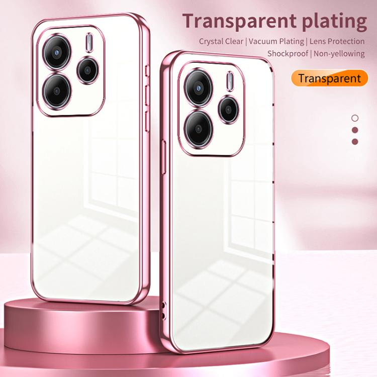 For Redmi Note14 4G 163.25mm Transparent Plating Fine Hole Phone Case