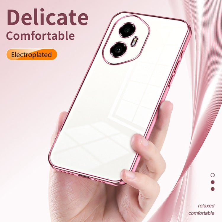 For Honor 300 Transparent Plating Fine Hole Phone Case