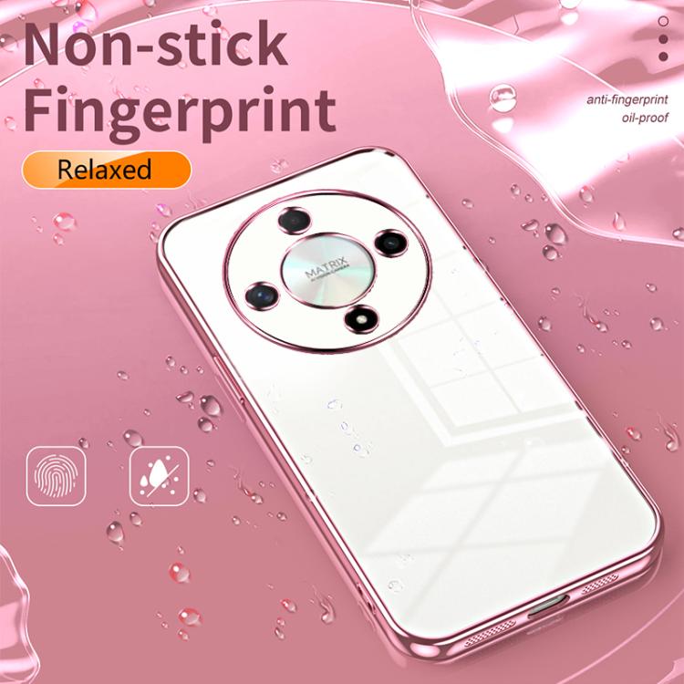 For Honor X9b Transparent Plating Fine Hole Phone Case
