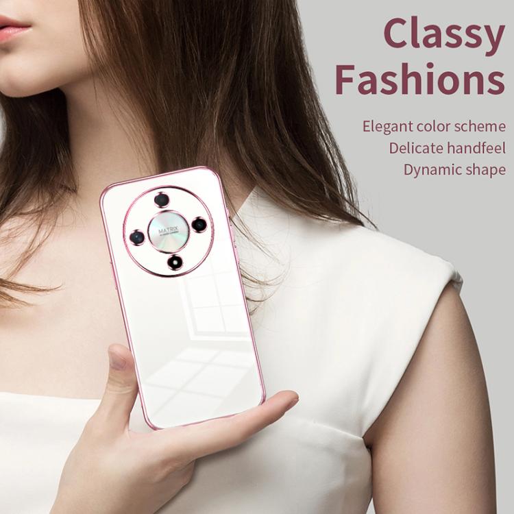 For Honor X9b Transparent Plating Fine Hole Phone Case