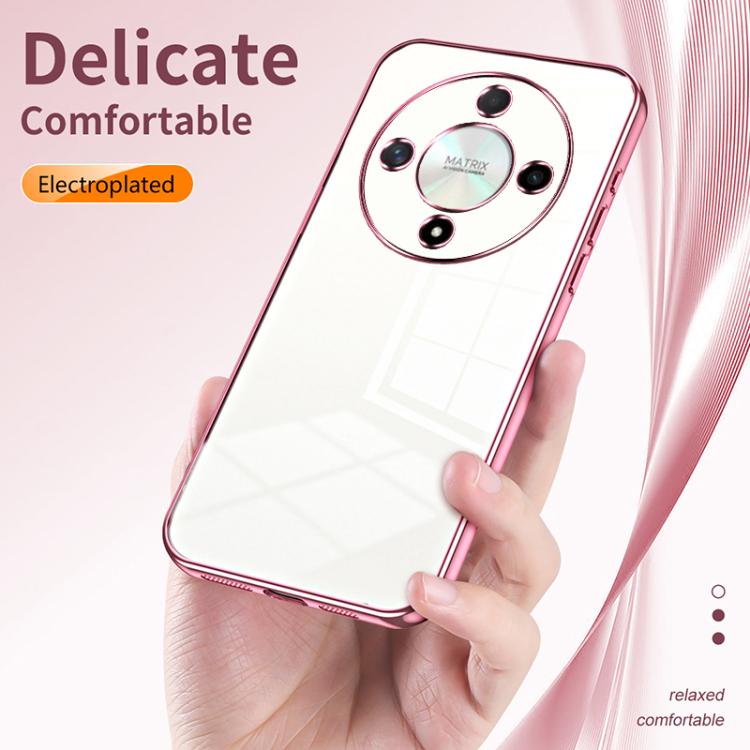 For Honor X9b Transparent Plating Fine Hole Phone Case