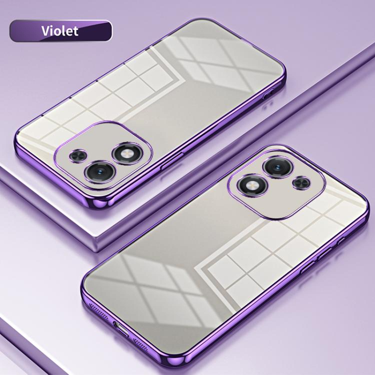 For Honor X70i Transparent Plating Fine Hole Phone Case