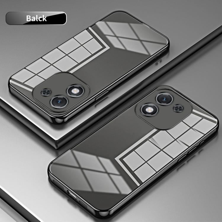 For Honor X70i Transparent Plating Fine Hole Phone Case