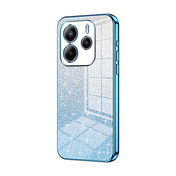 For Redmi Note 14 4G 163.25mm Gradient Glitter Powder Electroplated Phone Case
