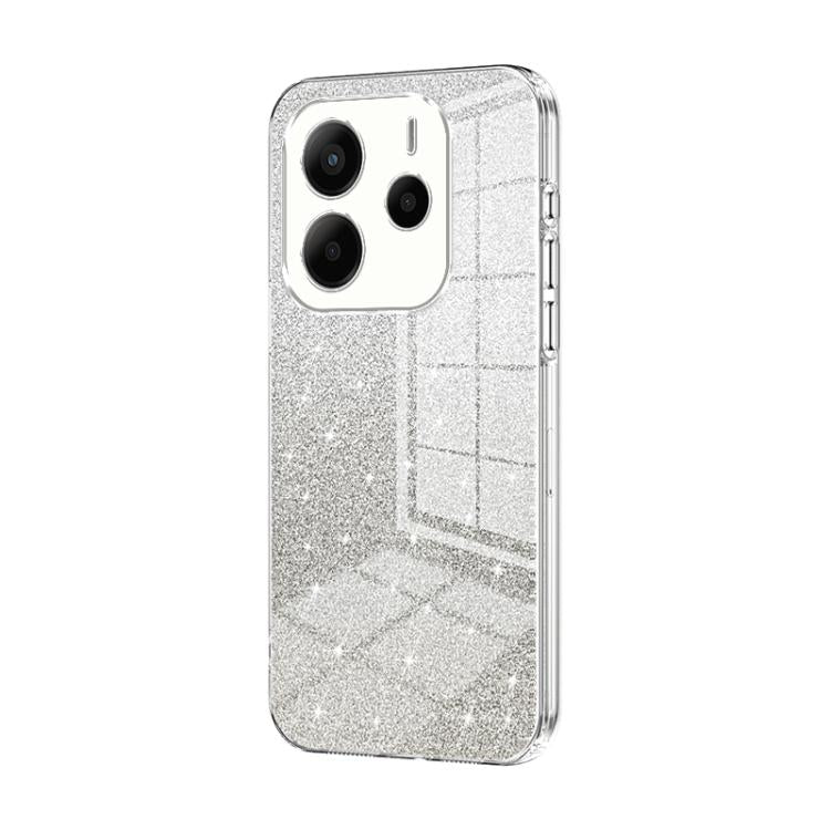 For Redmi Note 14 4G 163.25mm Gradient Glitter Powder Electroplated Phone Case