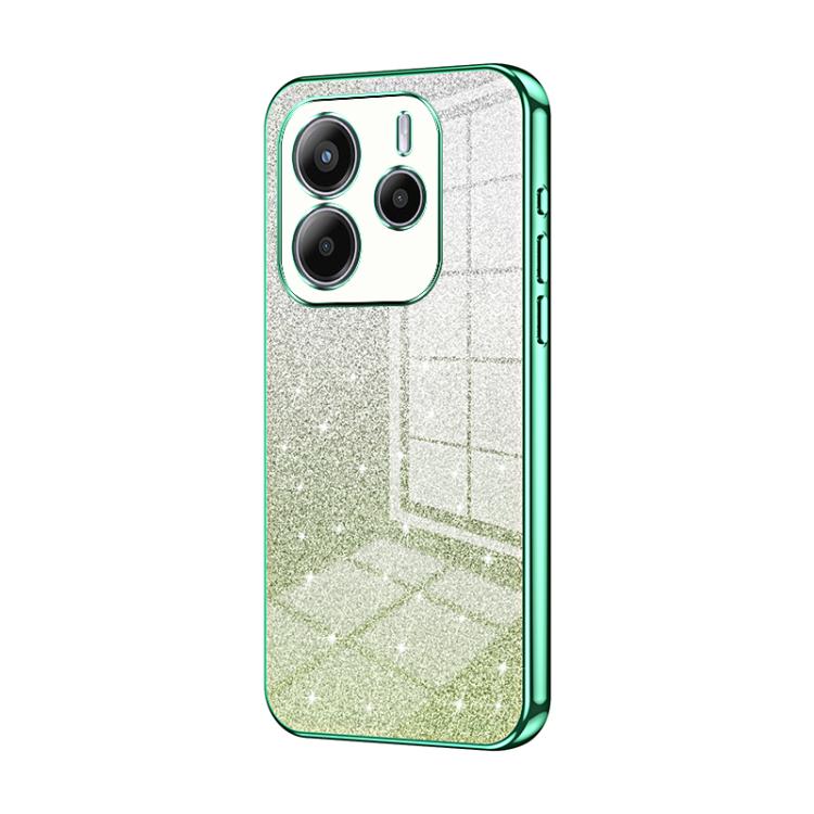 For Redmi Note 14 4G 163.25mm Gradient Glitter Powder Electroplated Phone Case